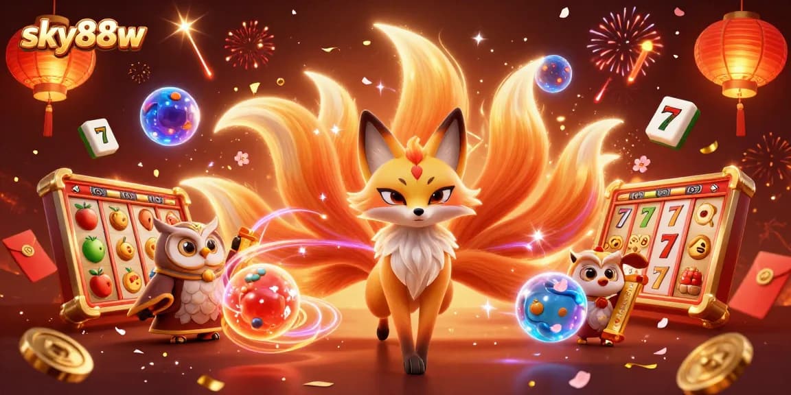 Experience the joy of winning at sky88w with vibrant casino elements and enchanting characters!