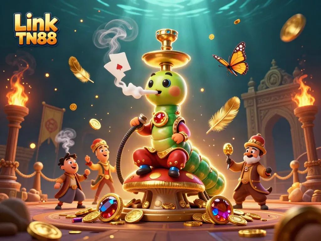 Experience immersive gaming action with Link TN88 in a vibrant casino-themed illustration.
