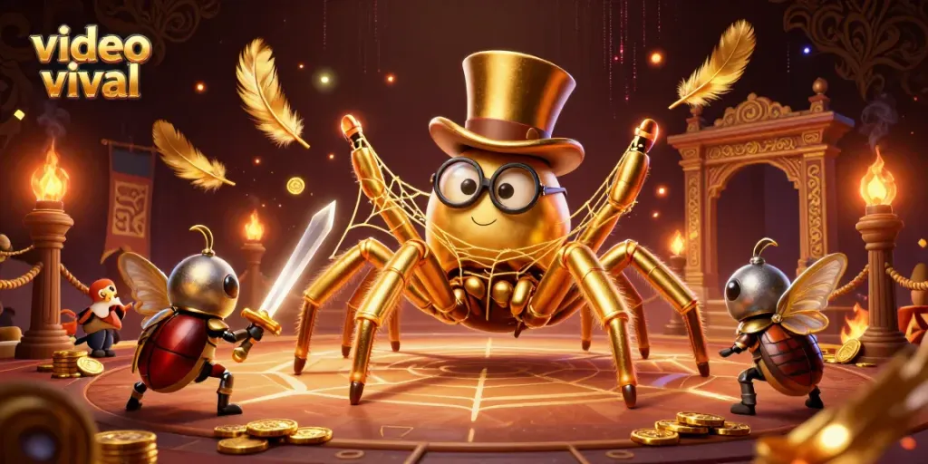 Engage with epic video viral moments in a casino-themed 3D illustration featuring unique characters.