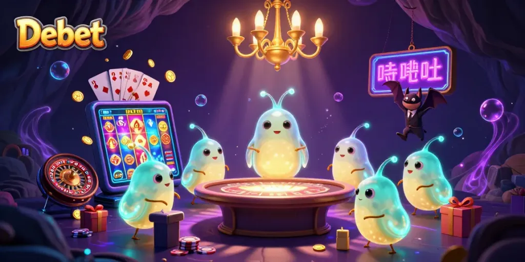Debet sparks excitement in the cave casino with luminous glowworms and a bat dealer.