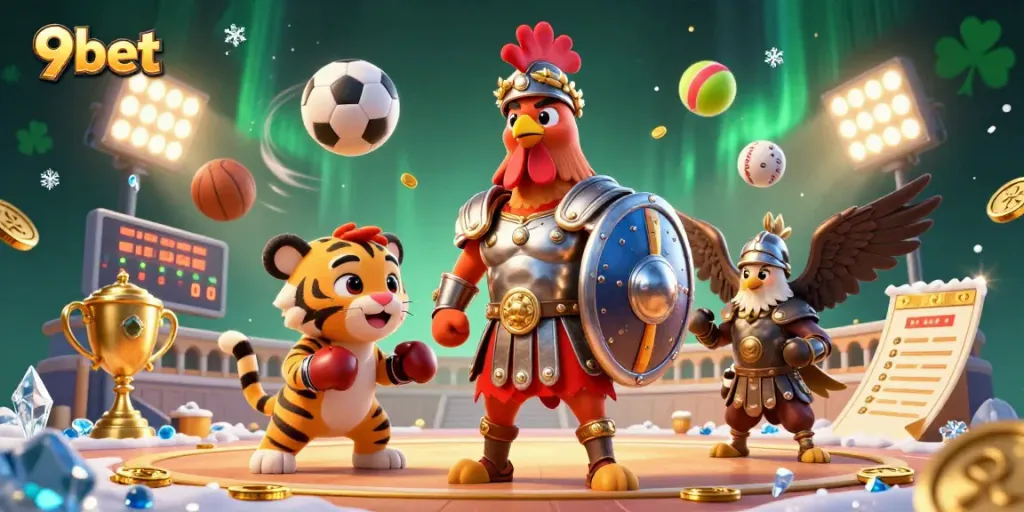 Engage with thrilling 9bet gaming action featuring vibrant visual elements and dynamic characters.