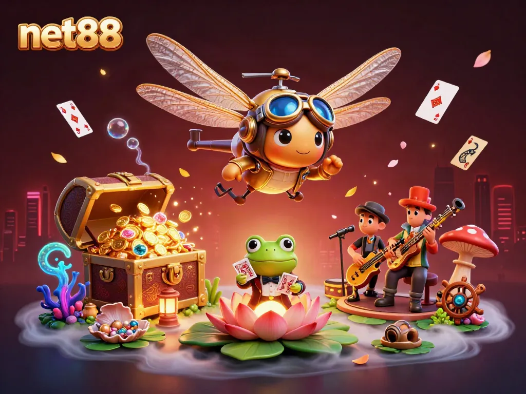 Engage with net88 by winning big at the vibrant lily pad casino featuring animated characters.