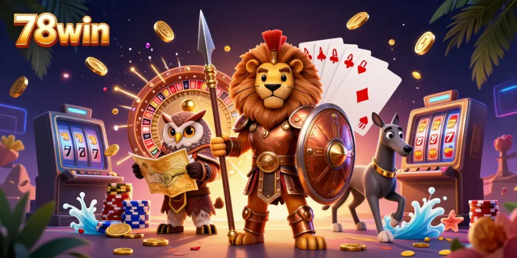 Engage with exciting gaming at 78win, showcasing thrilling casino elements.