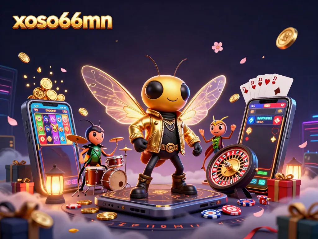 Experience thrilling slot action with xoso66mn in a vibrant 3D casino scene.