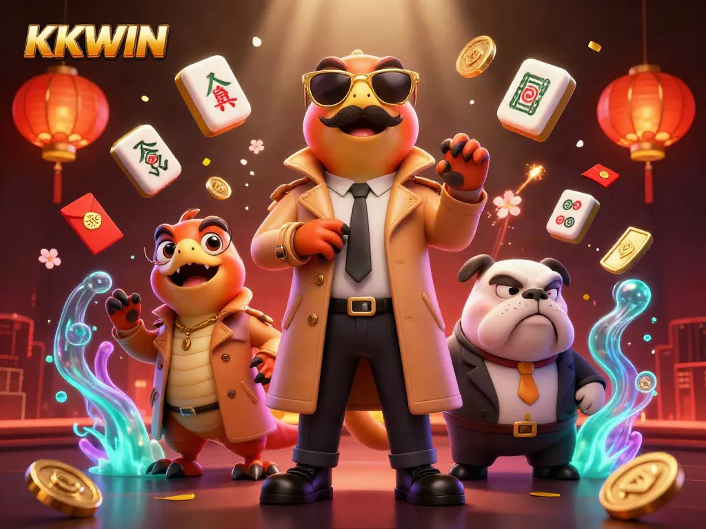 Engage with KKWIN by exploring a vibrant 3D casino scene featuring raptors in disguise.