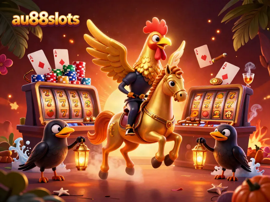 Experience thrilling gameplay with au88slots' vibrant casino scene featuring animated characters and engaging elements.