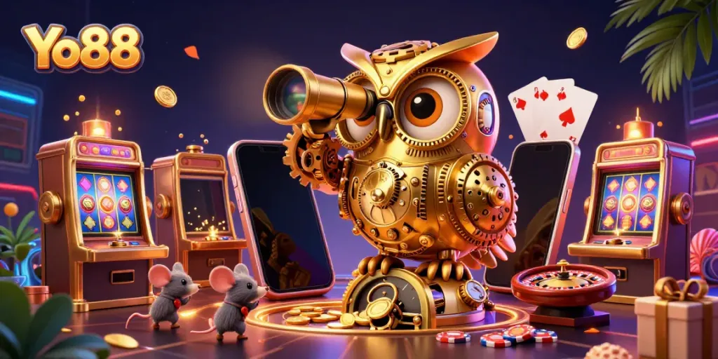 Experience the fun and excitement of Yo88's dynamic gaming environment with vibrant visuals and engaging characters.