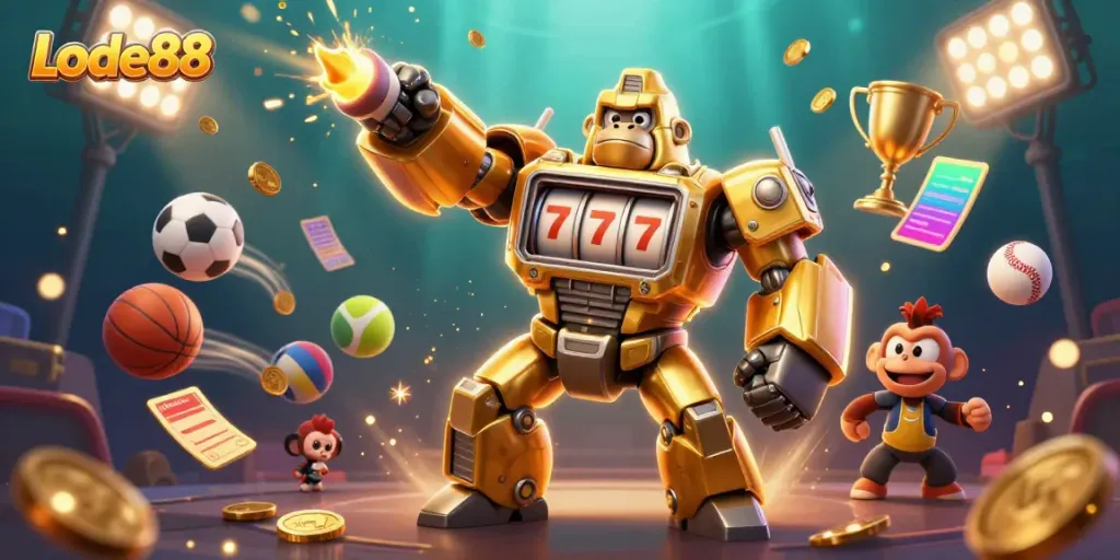 Experience thrilling gameplay at Lode88 with exciting slots and dynamic sports elements in action.