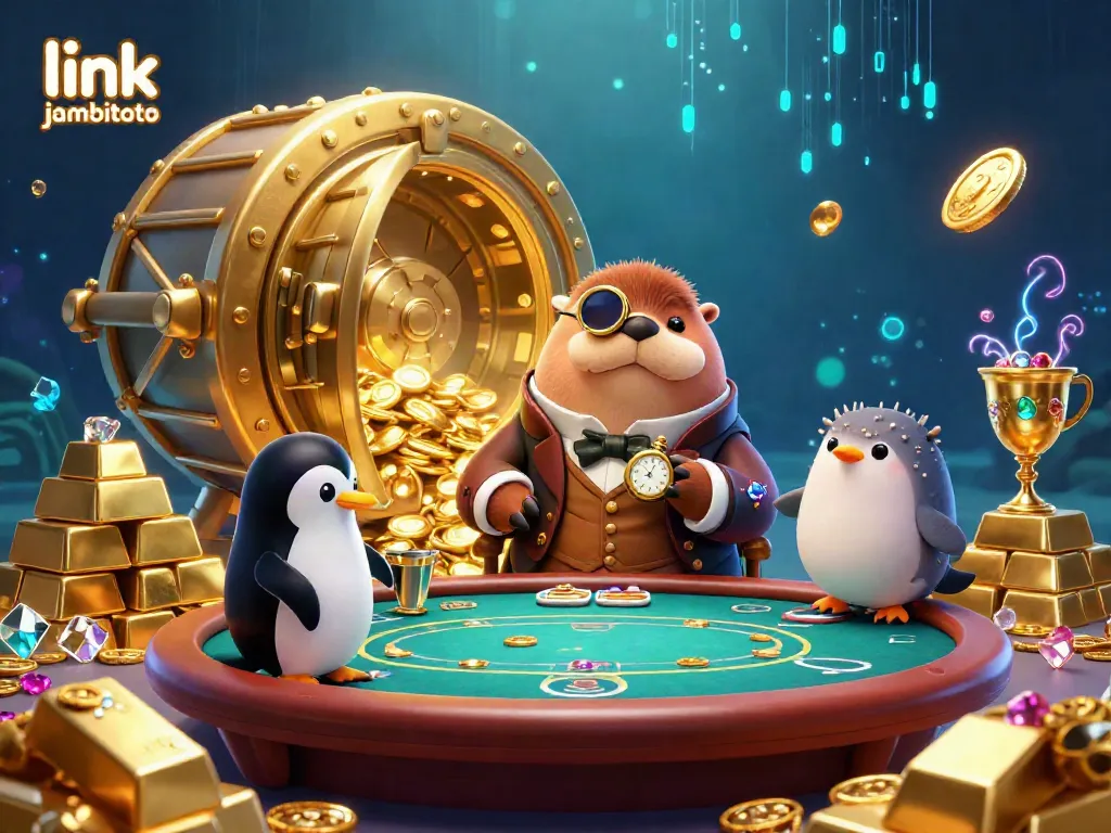 Experience the thrill at link jambitoto with a jolly walrus playing underwater poker.